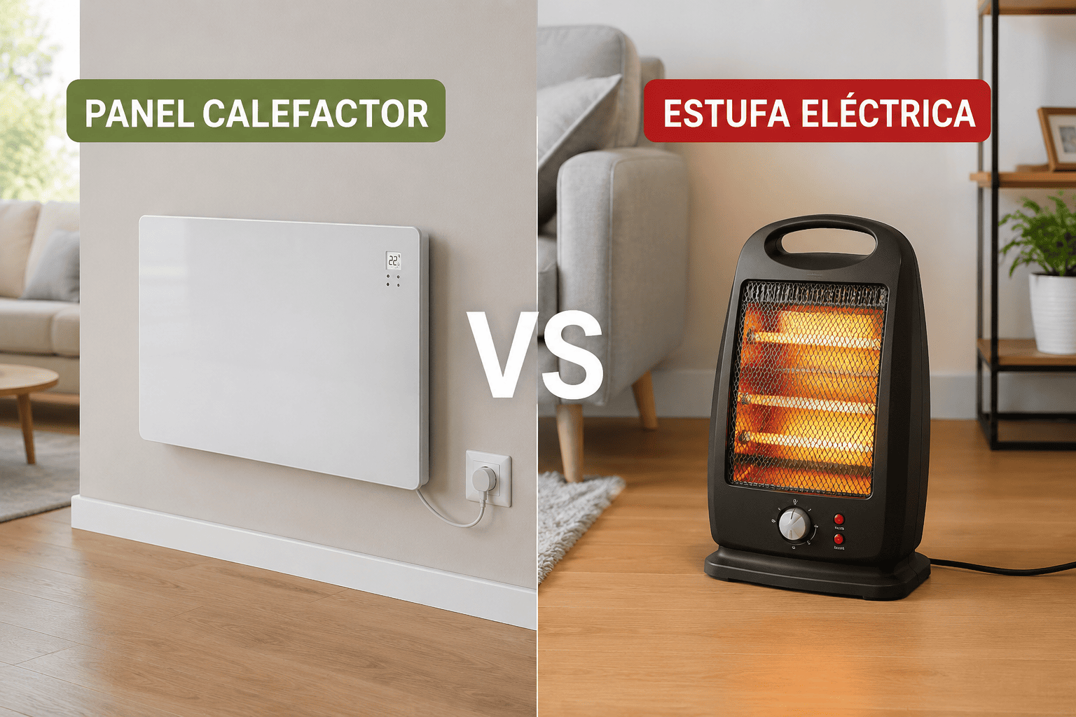 panel calefactor vs estufa electrica